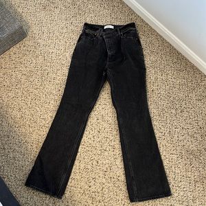 Abercrombie & Fitch Washed Black 70s Vintage Flare Ultra High Rise